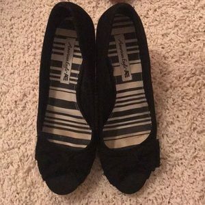 Black American Eagle wedges with cork bottom